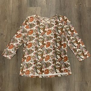 Paisley 3 Quarter Sleeve Top